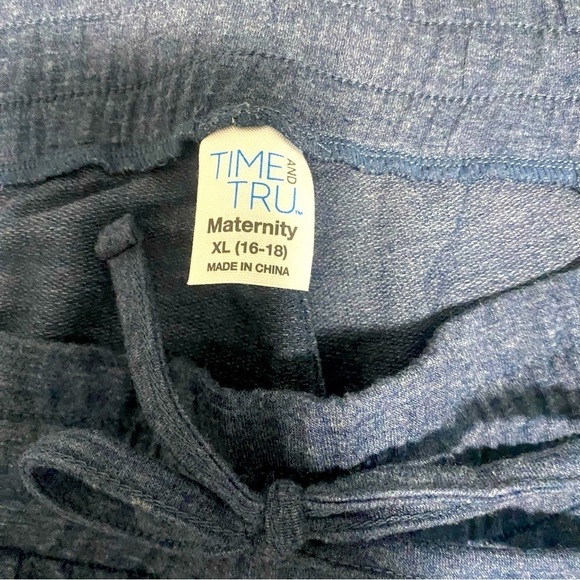 Women’s Time and Tru MATERNITY Jogger Pants Blue Size XL (16-18) with Pockets - Picture 4 of 6